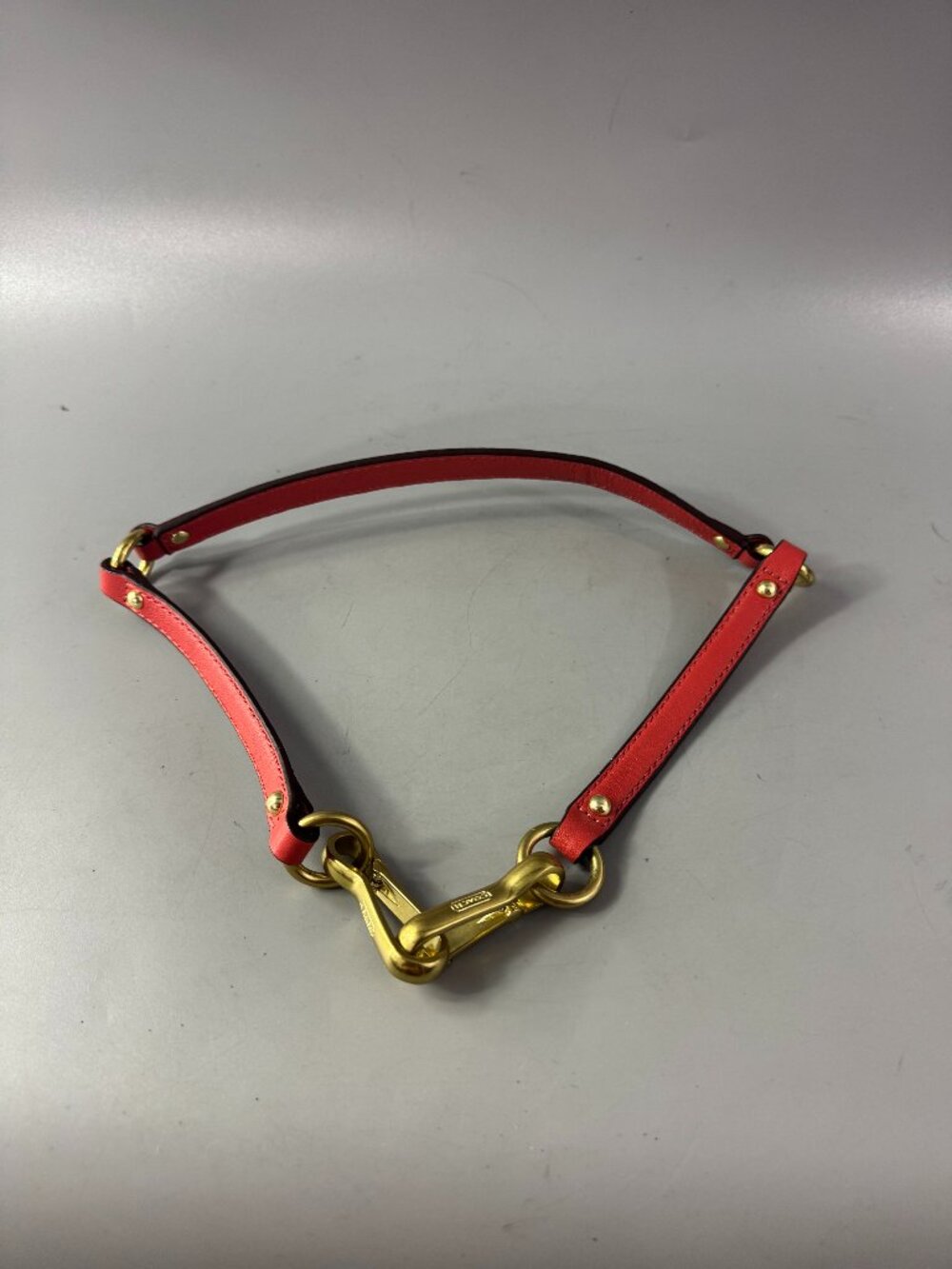 Coach Red Leather Gold-tone Hardware Strap